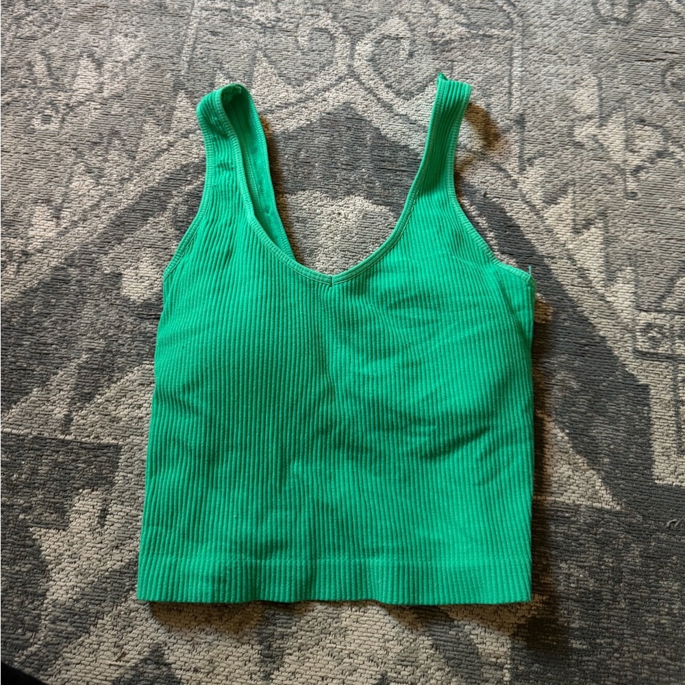 Stretchy, Ribbed Tank Top || One Size, Green